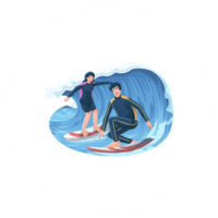Surfing with an instructor icon